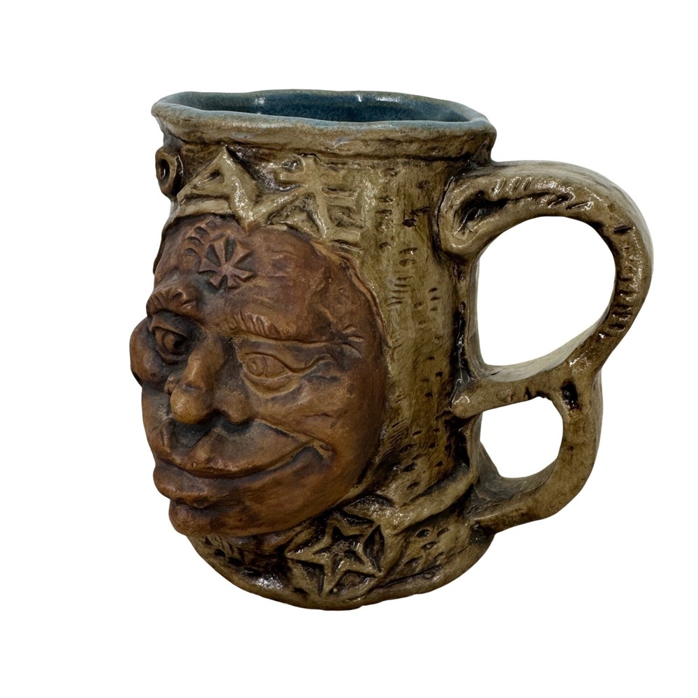 Jim Rumph Ugly Face Cross Eyed Mug Inside Troll Gargoyle Handcrafted Brown 1970s